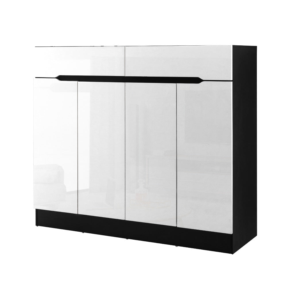Artiss 120cm Shoe Cabinet Shoes Storage Rack High Gloss Cupboard Shelf Drawers Artiss