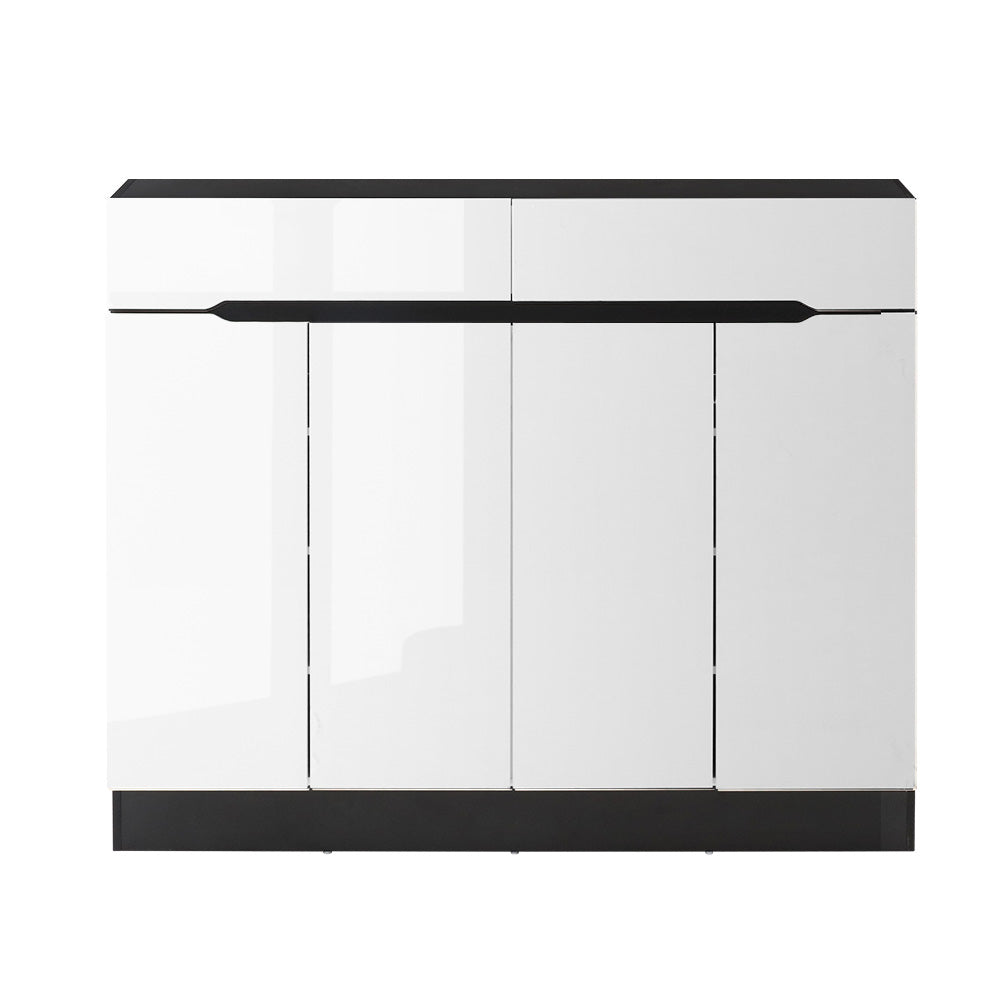 Artiss 120cm Shoe Cabinet Shoes Storage Rack High Gloss Cupboard Shelf Drawers Artiss