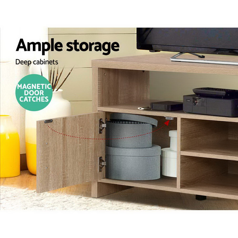 Artiss TV Cabinet Entertainment Unit Stand Storage Shelf Sideboard 140cm Oak Artiss