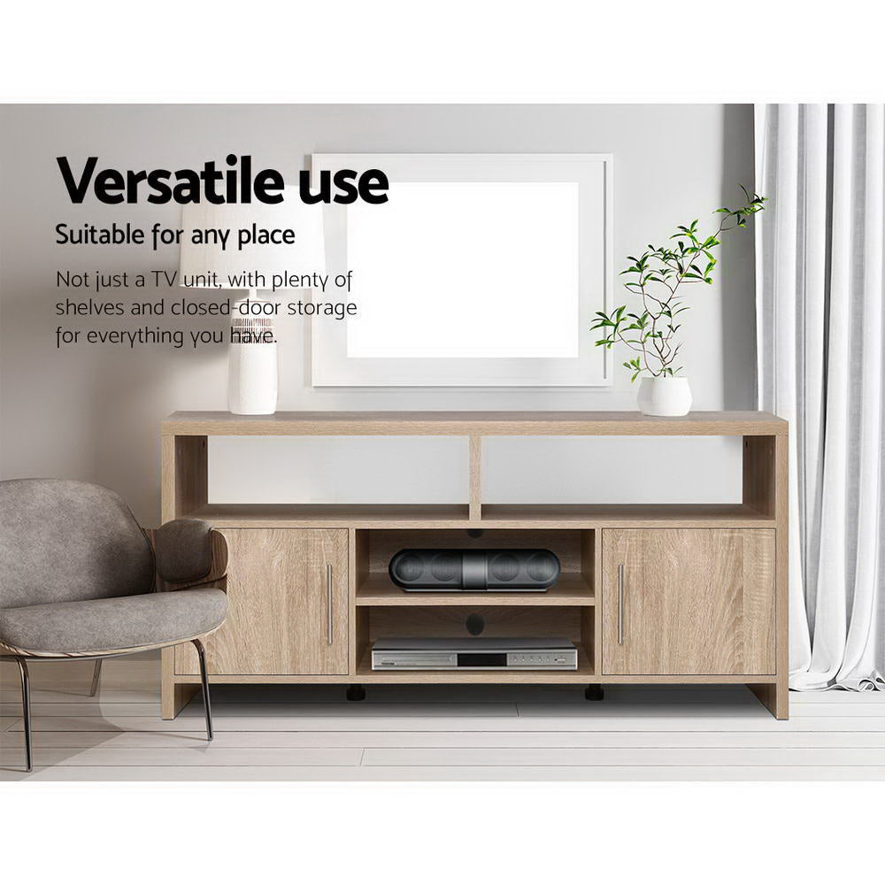 Artiss TV Cabinet Entertainment Unit Stand Storage Shelf Sideboard 140cm Oak Artiss