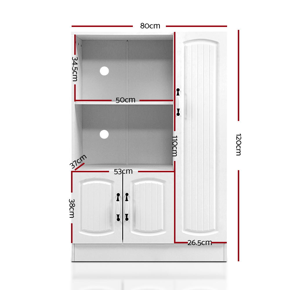 Artiss Buffet Sideboard Cabinet Storage Cupboard Doors White Kitchen Hallway Artiss