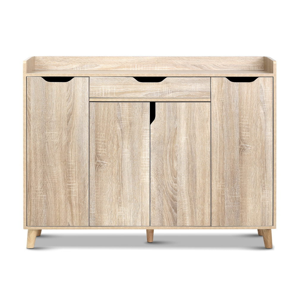 Artiss Shoe Cabinet Shoes Storage Rack 120cm Organiser Drawer Cupboard Wood Artiss