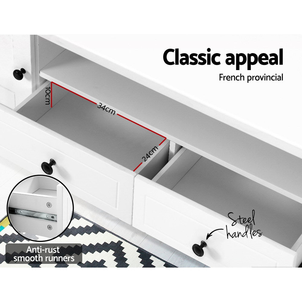 Artiss TV Cabinet Entertainment Unit Stand French Provincial Storage 160cm KUBI Artiss