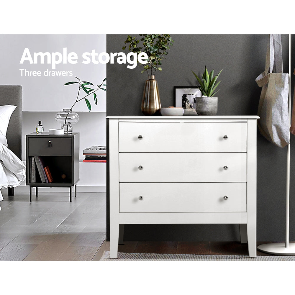 Artiss Chest of Drawers Storage Cabinet Bedside Table Dresser Tallboy White Artiss