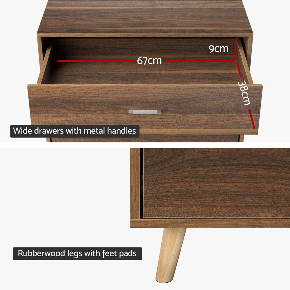 Artiss 5 Chest of Drawers - MIRI Walnut Artiss
