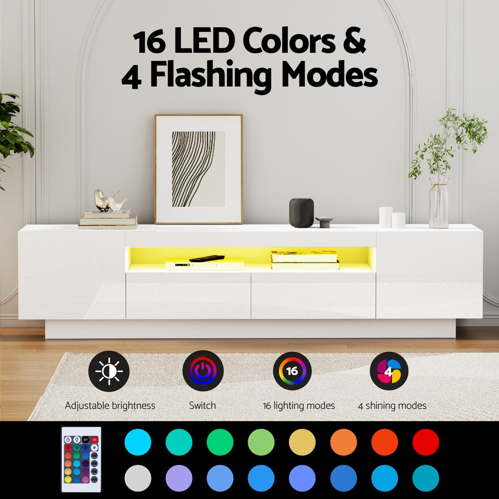 Artiss TV Unit Entertainment Unit Storage Drawer RGB LED 180cm White Artiss