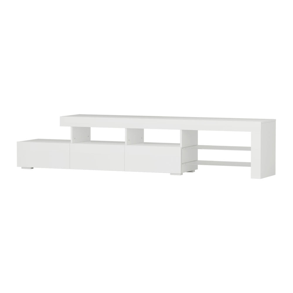 Artiss TV Cabinet Entertainment Unit Stand RGB LED Gloss Furniture 215cm White Artiss