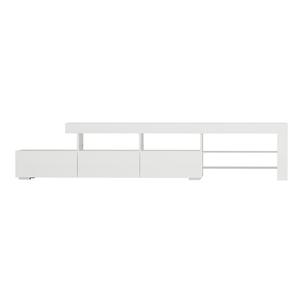 Artiss TV Cabinet Entertainment Unit Stand RGB LED Gloss Furniture 215cm White Artiss