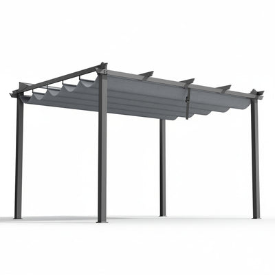 Instahut Gazebo Outdoor Garden Pergola Aluminium Frame Adjustable Canopy 3x4m Grey