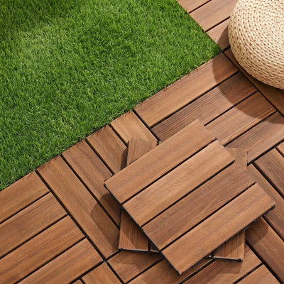 Gardeon 10PCS Wood Deck Tiles 30x30cm Interlocking Floor Tiles for Patio Balcony Garden