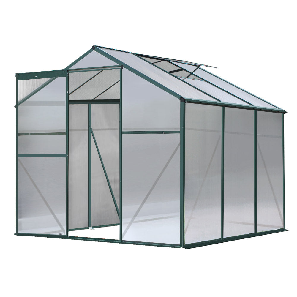Greenfingers Greenhouse Aluminum Green House Garden Shed Polycarbonate 1.9x1.9M Greenfingers
