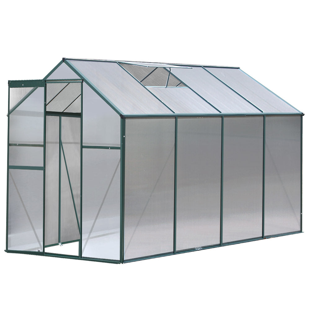 Greenfingers Aluminum Greenhouse Green House Garden Shed Polycarbonate 2.52x1.9M Greenfingers