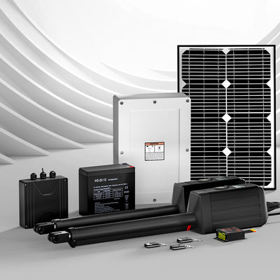 Dual Swing Gate Opener 40W Full Solar Power 600KG 10M