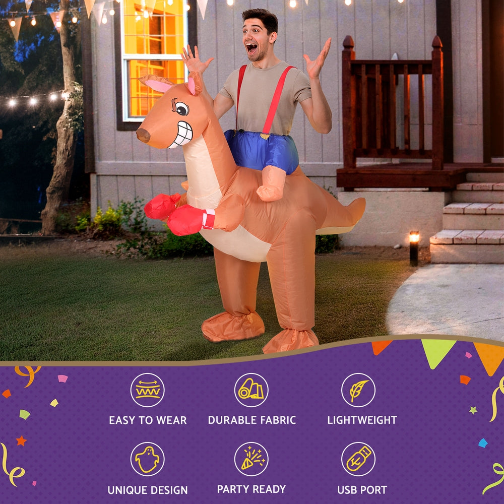 Inflatable Kangaroo Costume Adult Suit Blow Up Party Fancy Dress Halloween Cosplay Does not apply
