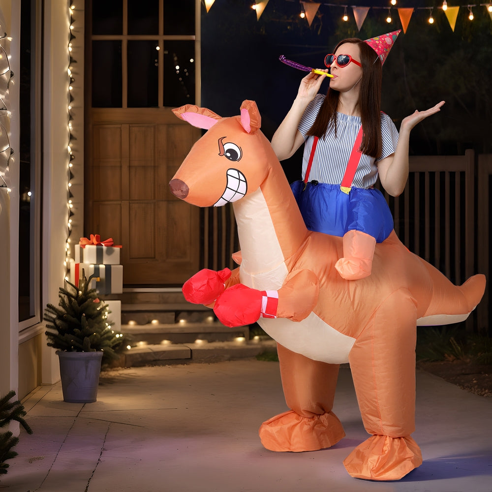 Inflatable Kangaroo Costume Adult Suit Blow Up Party Fancy Dress Halloween Cosplay Does not apply