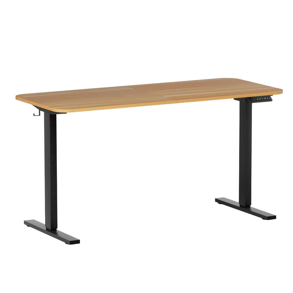 Artiss Electric Standing Desk 140cm Adjustable Height Motorised Home Office Desk Oak Black Awezingly