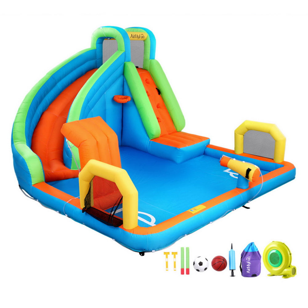 AirMyFun Kids Inflatable Pool Water Slide Cannon Splash Park Castle Outdoor Toys 427X374CM Awezingly