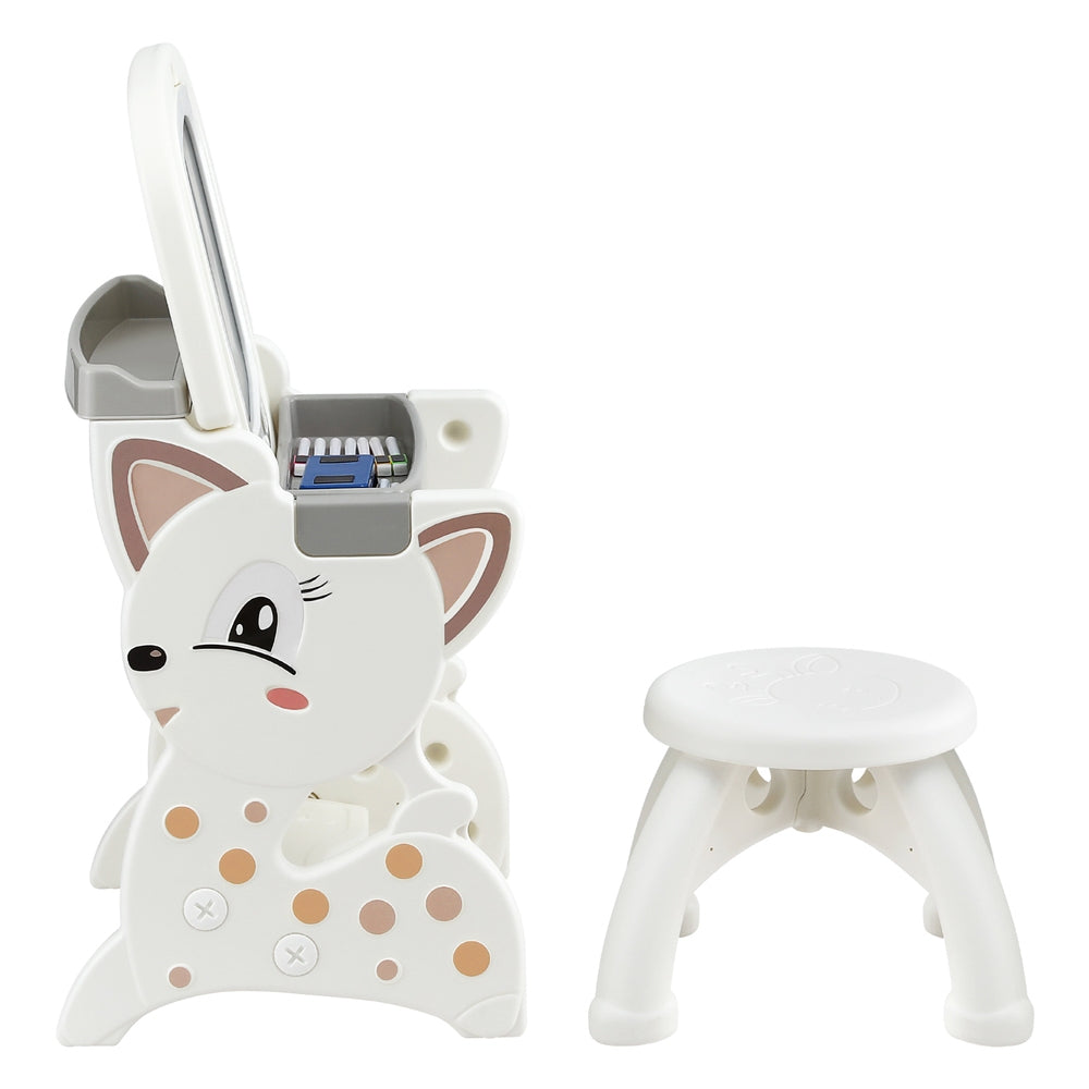 Keezi Kids Table and Chair Set 2 in 1 Easel Desk Stool w/ LCD Writing Tablet Awezingly