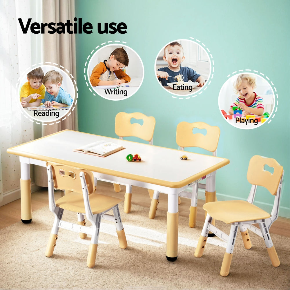 1 Keezi Kids Table and 4 Chairs Set Graffiti Awezingly