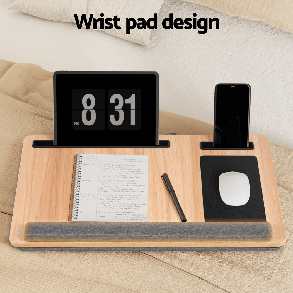 Artiss Lap Desk Laptop Desks Portable w/ Wrist-rest Phone Slot Mouse Pad 55CM Awezingly