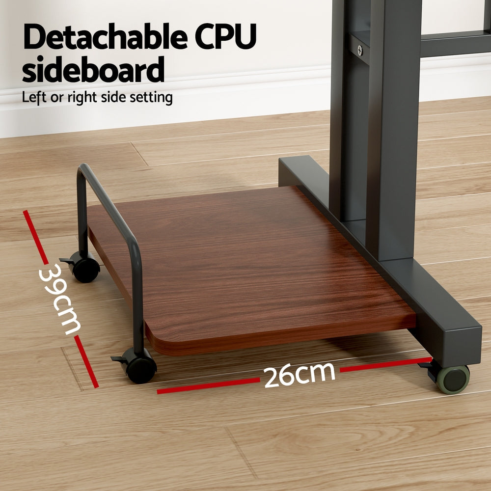 Mobile Twin Laptop Desk - Dark Wood Does not apply
