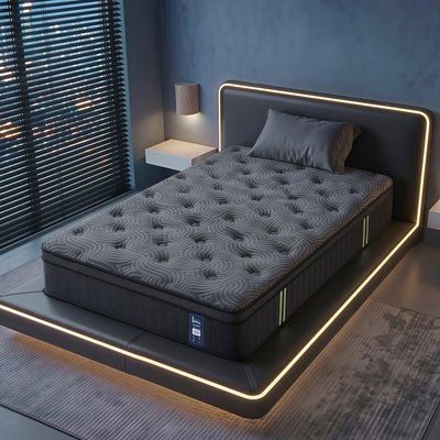 Levitex 34 cm Pocket Spring Mattress with Reinforced Edge Support & 5-Zone Pressure Relief Breathable Gel Memory Foam Hybrid Mattress for Back Pain King Single