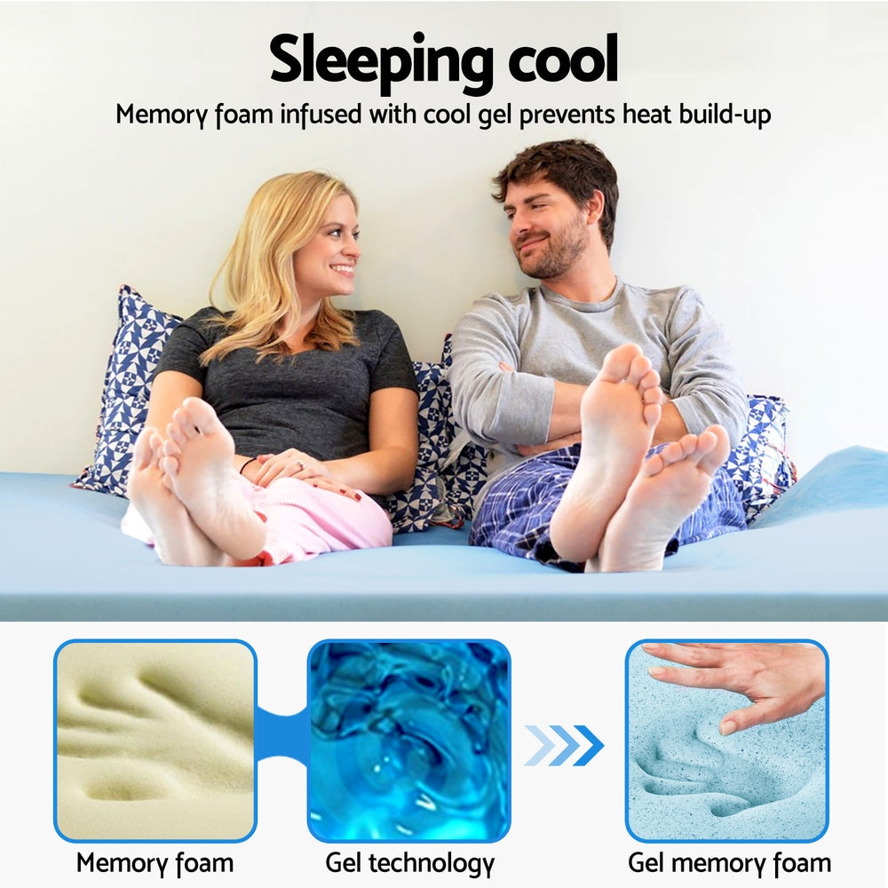 Giselle Bedding Memory Foam Mattress Topper Cool Gel 5cm King Single Giselle Bedding