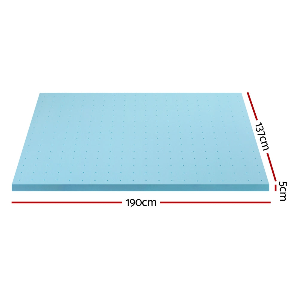 Giselle Bedding Memory Foam Mattress Topper Ventilated Cool Gel 5cm Double Giselle Bedding