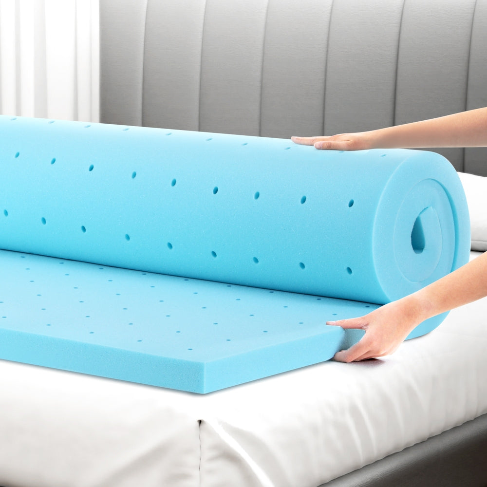 Giselle Bedding Memory Foam Mattress Topper Ventilated Cool Gel 5cm King Single Giselle Bedding