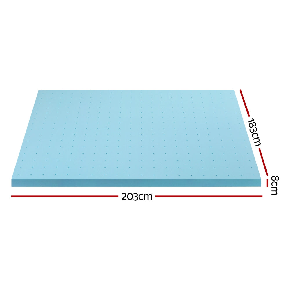 Giselle Bedding Memory Foam Mattress Topper Ventilated Cool Gel 8cm King Awezingly