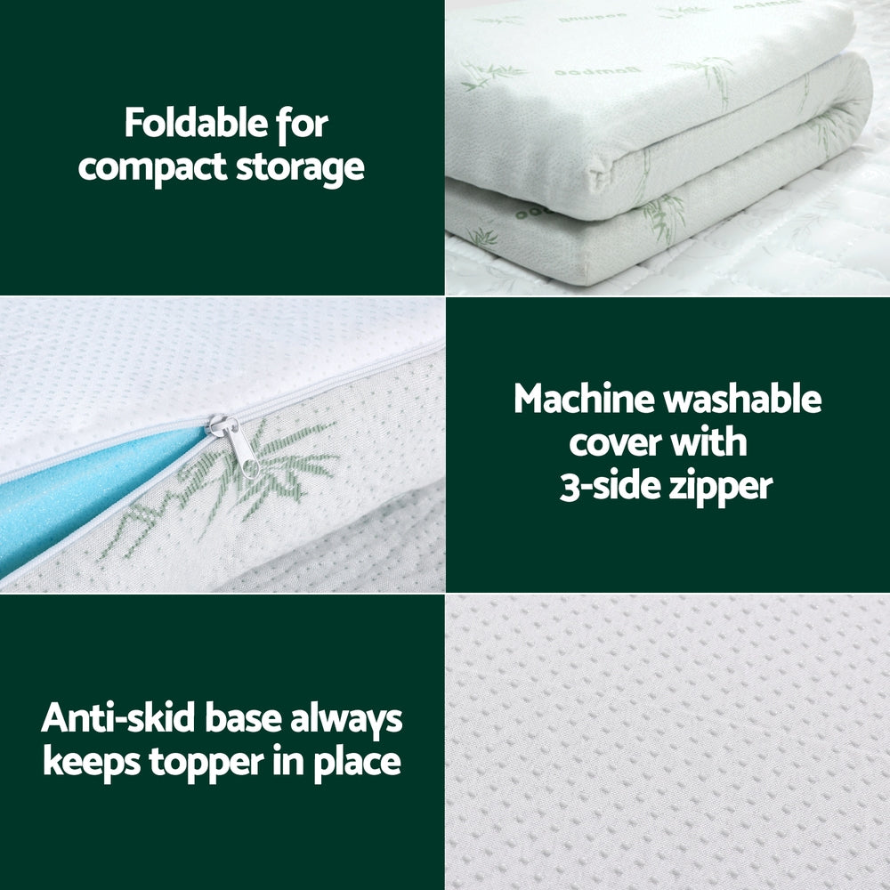Giselle Bedding Memory Foam Mattress Topper Ventilated Cool Gel 8cm King Single Giselle Bedding