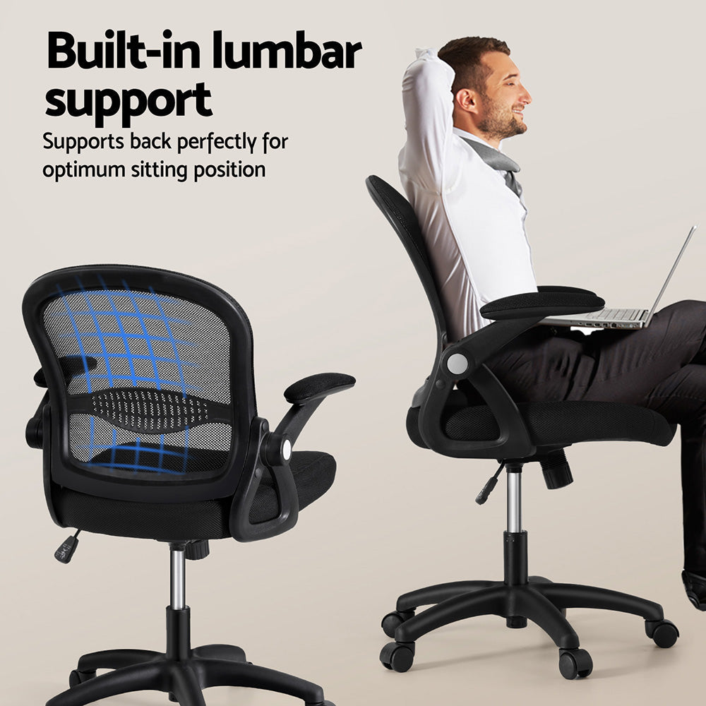 Artiss Computer Desk Mesh Office Chair Set Desks with Keyboard Shelf Try Black Awezingly