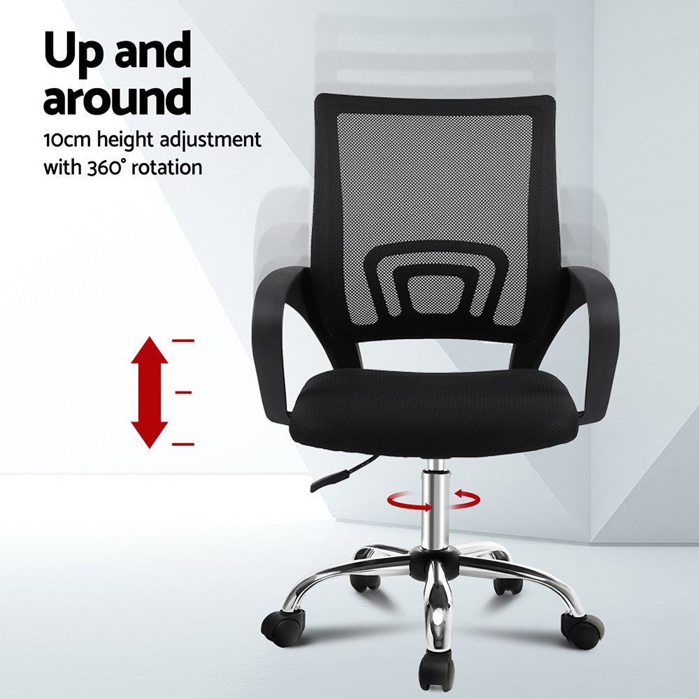 Artiss Computer Desk Mesh Office Chair Set Foldable Home Study Table Black Artiss