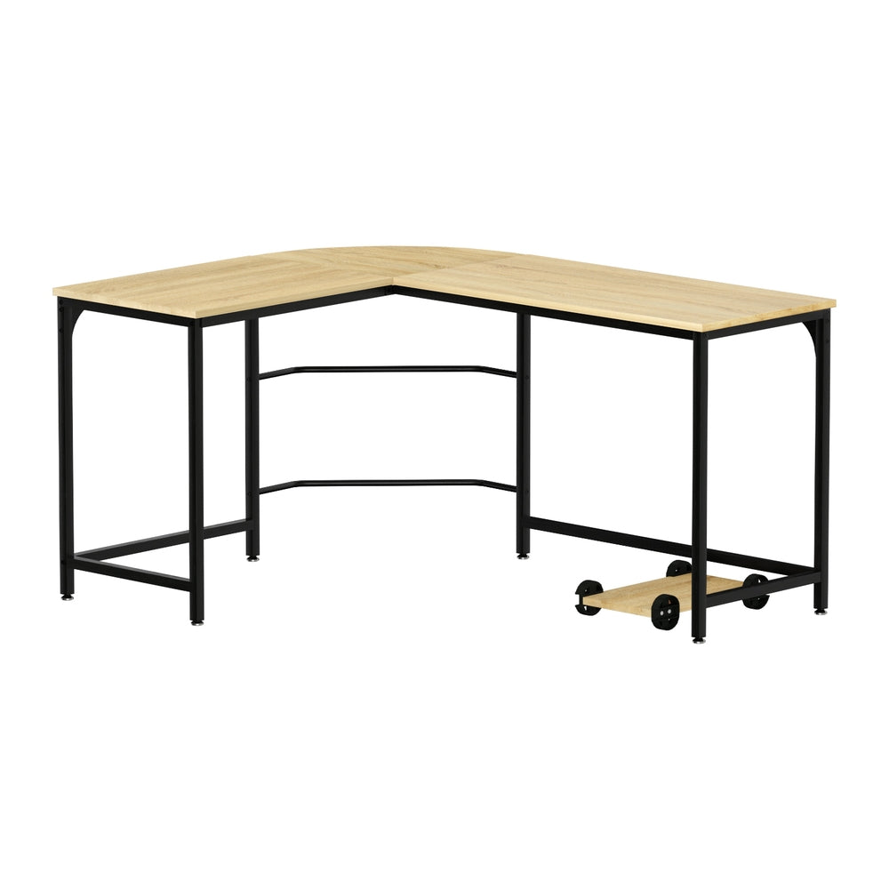 Artiss Corner Computer Desk L-Shaped Student Home Office Study Table Oak Artiss