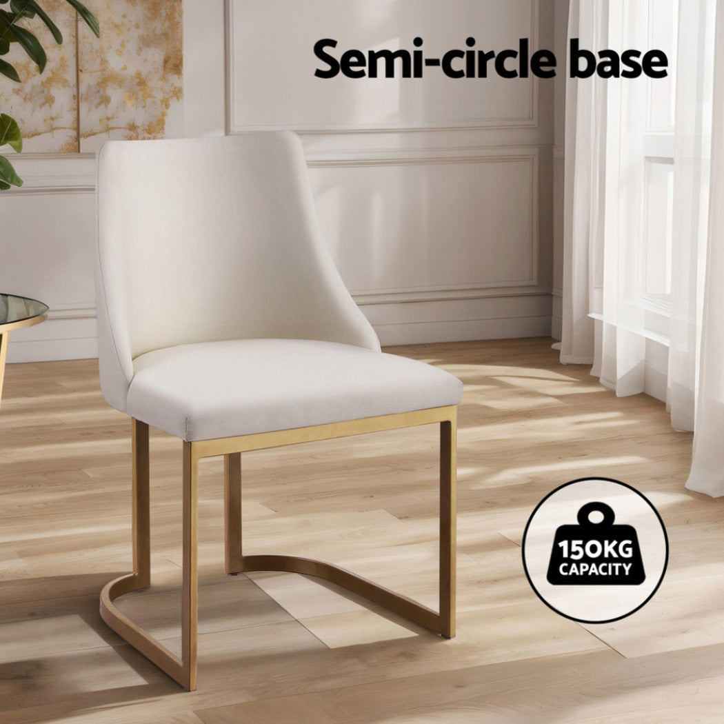 Artiss Dining Chairs Set of 4 Linen Fabric Frame Beige Artiss