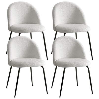 Artiss Dining Chairs Set of 4 Sherpa Boucle White