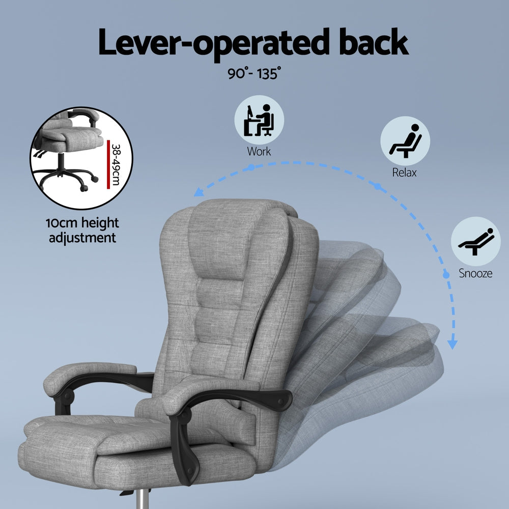 Artiss Executive Office Chair 4-Point Massage Adjustable Ergonomic Recline Back Awezingly
