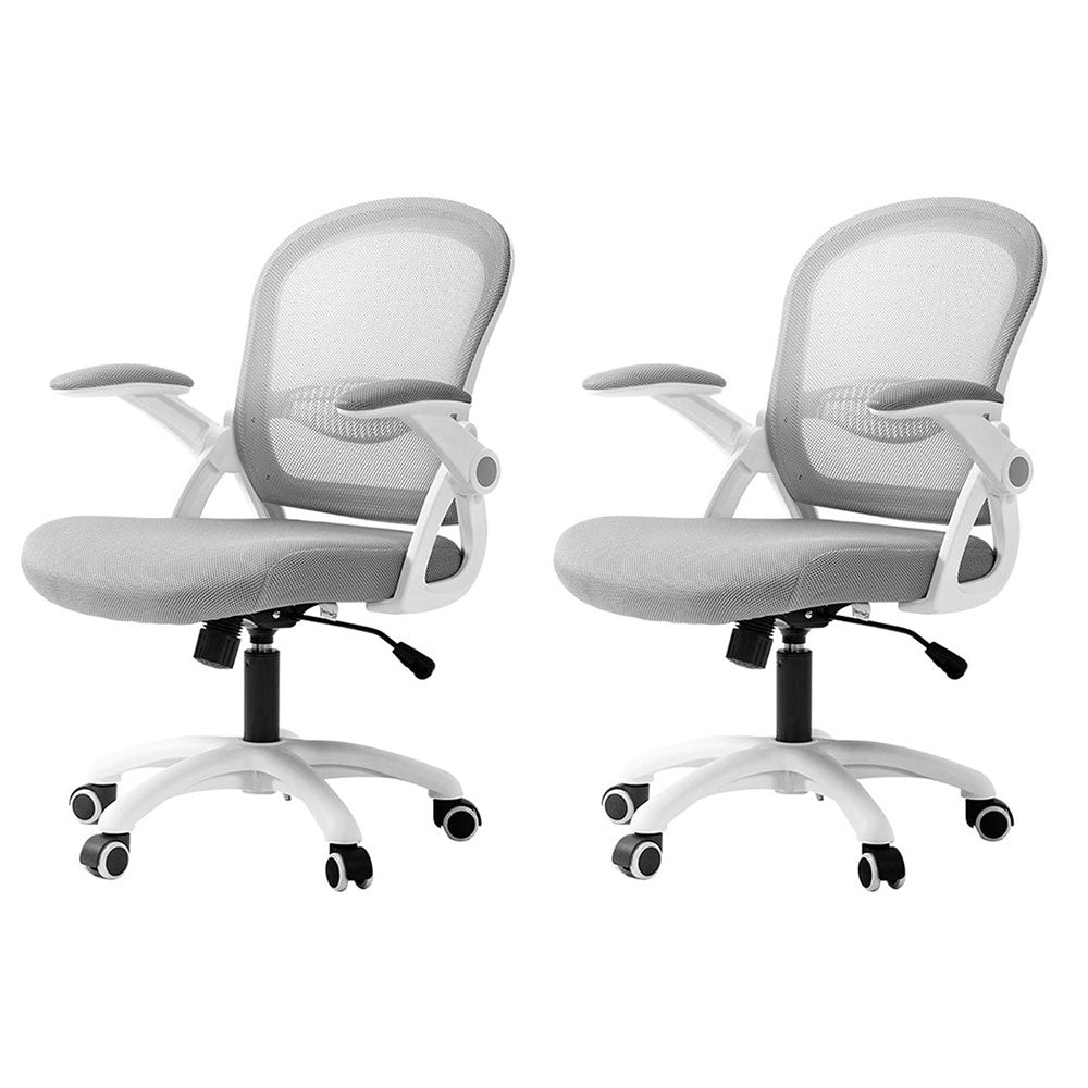 Artiss 2x Mesh Office Chair Computer Gaming Desk Chairs Work Study Mid Back Grey Artiss