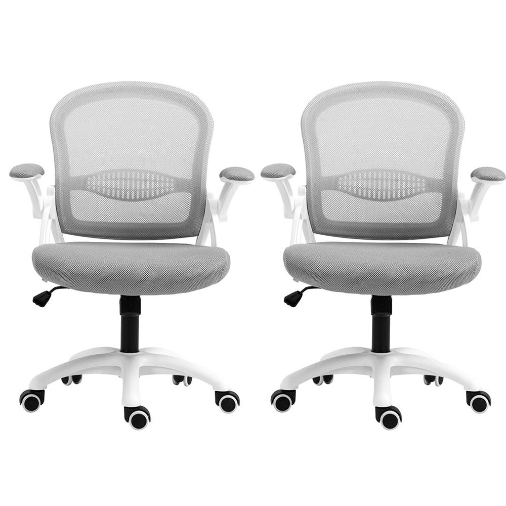 Artiss 2x Mesh Office Chair Computer Gaming Desk Chairs Work Study Mid Back Grey Artiss