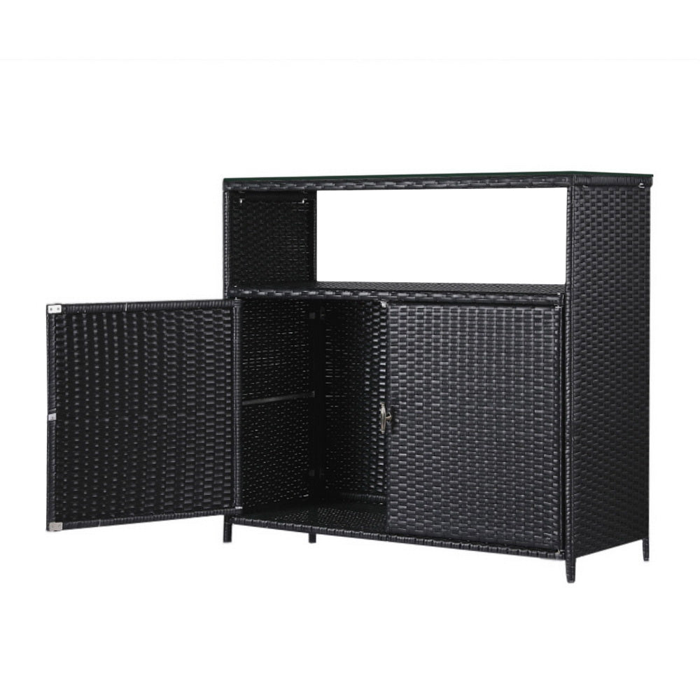 Gardeon Outdoor Storage Cabinet Box Garage Wicker Shed Tools Shelf Chest Garden Awezingly