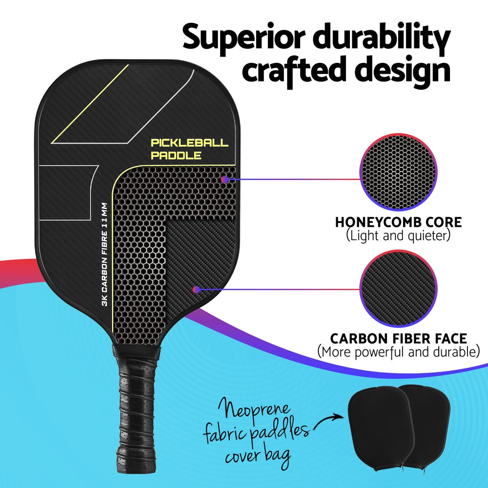 Everfit 2PCS Pickleball Paddles Set Outdoor Pickle Balls Rackets with Cover Bag Training Everfit