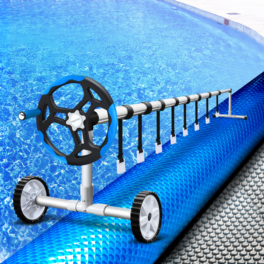 Aquabuddy Pool Cover Roller Solar Blanket 400Micron Wheel Swimming Bubble 9.5x5M Aquabuddy
