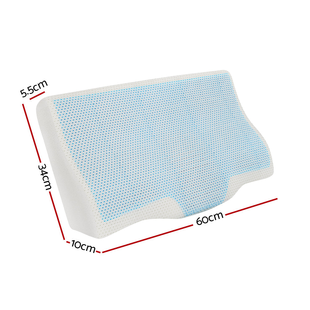 Giselle Bedding Memory Foam Contour Pillow Cool Gel Bamboo Cover Awezingly