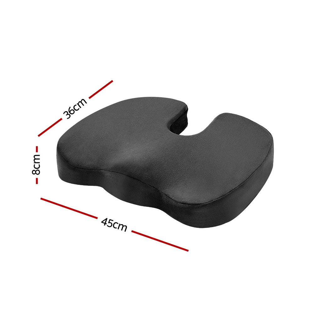 Giselle Bedding Seat Cushion Memory Foam Pillow Back Pain Relief Chair Pad Black Awezingly