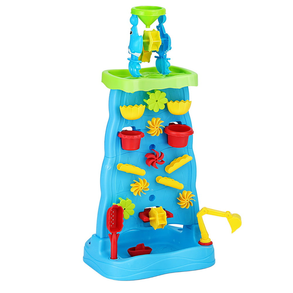Keezi Kids Sand and Water Table Waterfall Wall Sandpit Toys Beach Shovel Awezingly