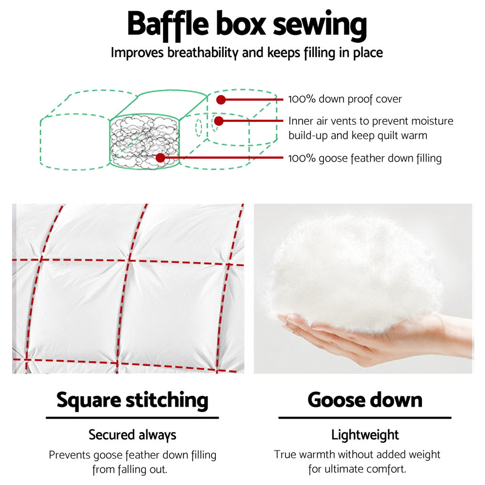 Giselle Bedding 700GSM Goose Down Feather Quilt Double Awezingly