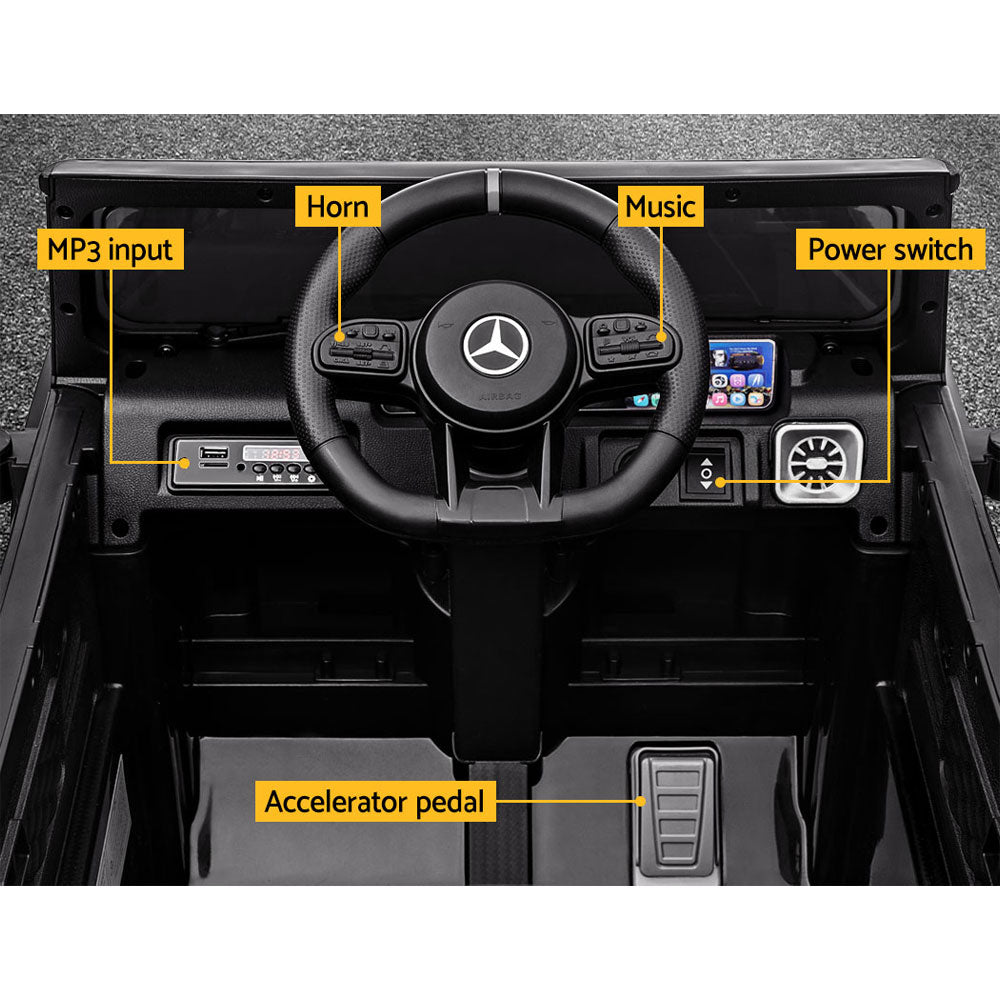 Mercedes-Benz Kids Ride On Car Electric AMG G63 Licensed Remote Cars 12V Black Mercedes-Benz