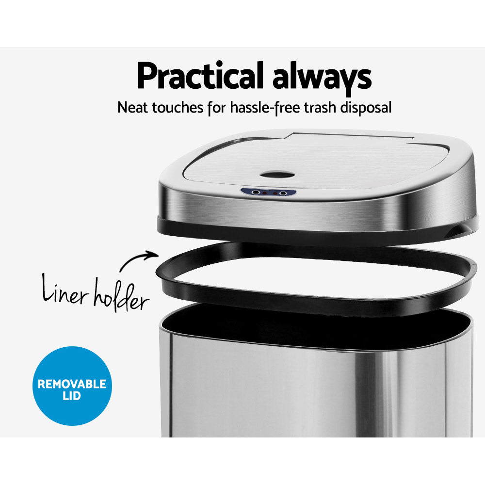 50L Stainless Steel Motion Sensor Rubbish Bin Does not apply