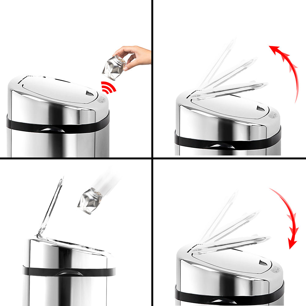 50L Stainless Steel Motion Sensor Rubbish Bin Does not apply