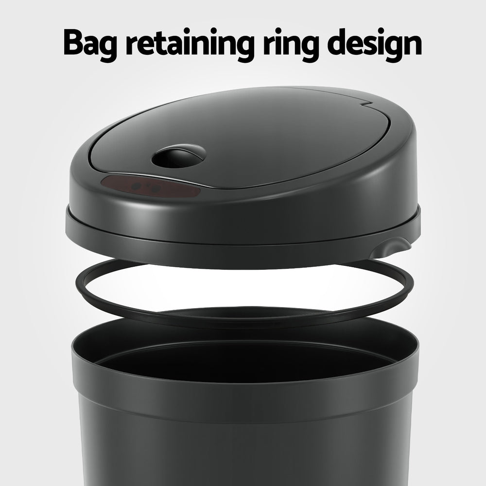 Devanti Sensor Bin Motion Rubbish Bins Kitchen Automatic Trash Can Black 9L Awezingly